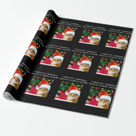 Orangefarbenes Weihnachtspapier in der Weihnachtsm Geschenkpapier