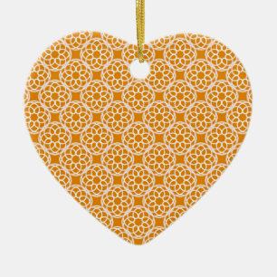 Orangefarbenes weißes geometrisches Nahtloses Must Keramik Ornament