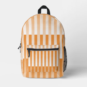 Orangefarbenes weißes Streifenmuster Bedruckter Rucksack