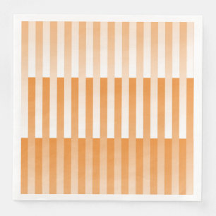 Orangefarbenes weißes Streifenmuster Serviette