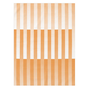 Orangefarbenes weißes Streifenmuster Tischdecke