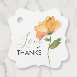 Orangefärbte Blume Aquarellpinsel Geschenkanhänger