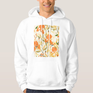 Orangefärbte Reisen: nahtlose Blumenmuster Hoodie
