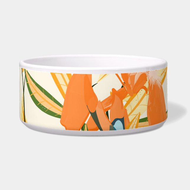 Orangefärbte Reisen: nahtlose Blumenmuster Napf (Vorderseite)