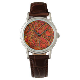 Orangefärbtes Glas Abstrakt Armbanduhr