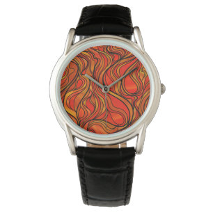 Orangefärbtes Glas Abstrakt Armbanduhr