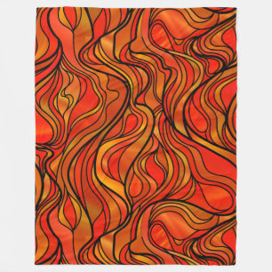Orangefärbtes Glas Abstrakt Fleecedecke
