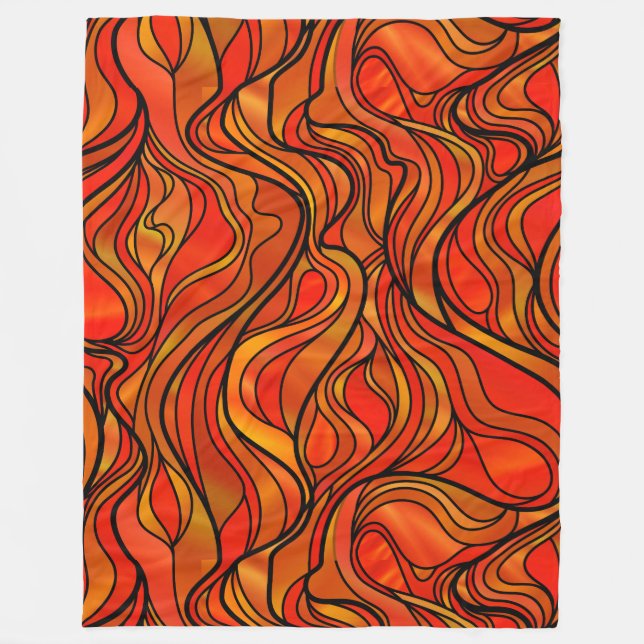Orangefärbtes Glas Abstrakt Fleecedecke (Vorderseite)