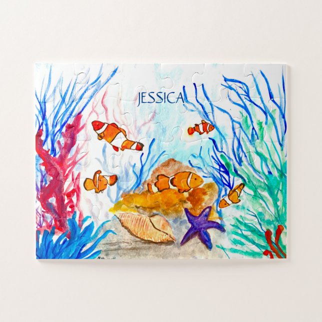 Orangefischter Ozean Unter Meer Für Kinder Vorschu (Horizontal)