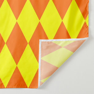 Orangegelbes Harlekin-Karomuster Stoff