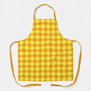 Orangegelbes Schachbrett-Diamantmuster Schürze
