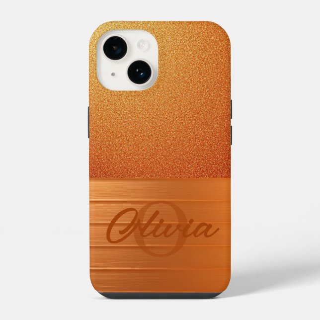Orangegold iPhone 14 Hülle (Rückseite)