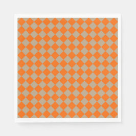 Orangegrau kariert Diamantmuster Serviette