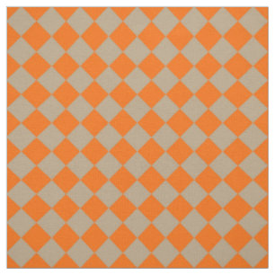 Orangegraue Schachbrett-Diamantmuster Stoff