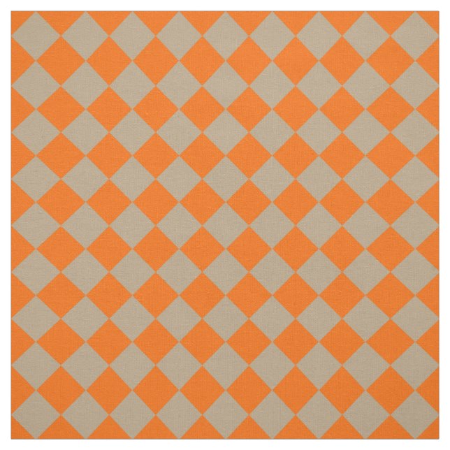 Orangegraue Schachbrett-Diamantmuster Stoff (Muster)