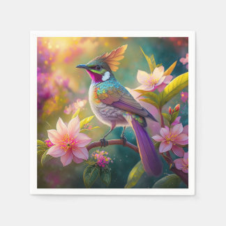 Orangekammener Regenbogenhäher Fantasy-Vogel Serviette