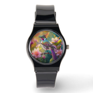 Orangeköpfter Regenbogenhäher-Fantasie-Vogel Armbanduhr