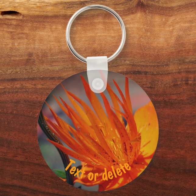 Orangelbe Blume Nah Personalisiert Schlüsselanhänger (Vorderseite)