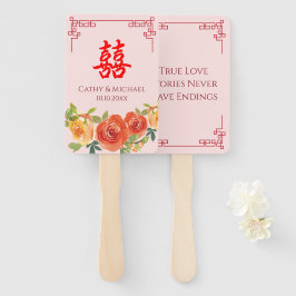 Orangelbe Blumen Chinesische Rahmenhochzeit Fächer
