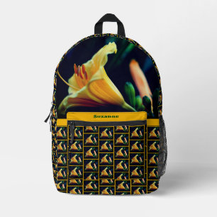 Orangelbe Lilie Blume Personalisiert Bedruckter Rucksack