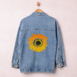 Orangelbe Sonnenblumen Design Denim Jacket Jeansjacke