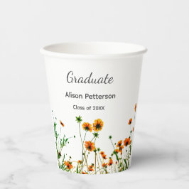 Orangelbe Wildblumen Moderne Graduate rustikal Pappbecher