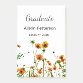 Orangelbe Wildblumen Moderne Graduate rustikal Post-it Klebezettel