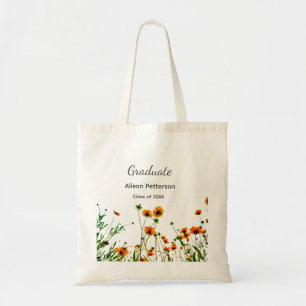 Orangelbe Wildblumen Moderne Graduate rustikal Tragetasche