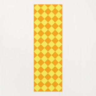 Orangelbes Schachbrett Diamantmuster Yogamatte