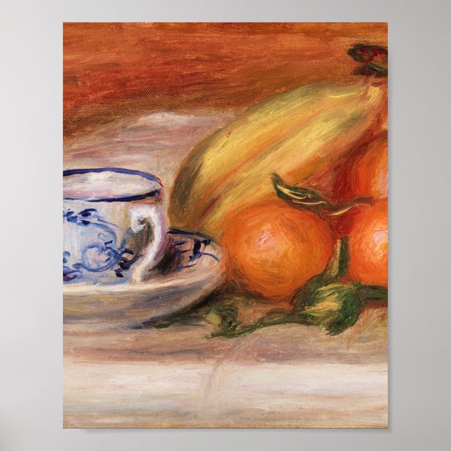 Orangen Bananen und Teacup von Auguste Renoir Poster (Vorne)