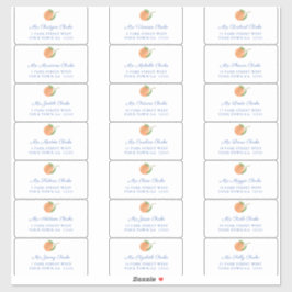 Orangen Blue Text Gast Envelope Address Labels