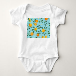 Orangen, Blume: nahtlos aus Spinnstoffen. Baby Strampler