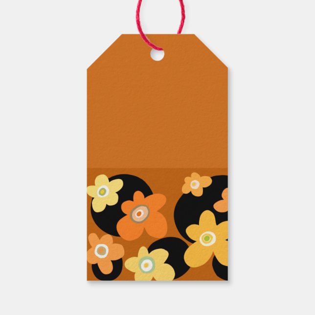 Orangen Blumen Geschenkanhänger (Rückseite)
