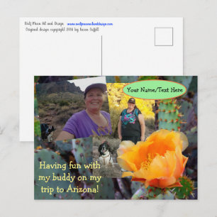 Orangen Blüte des Feigenkaktus Arizona Urlaub Postkarte