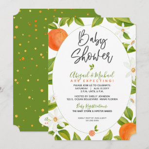 Orangen Blüten Geschlecht Neutrale Citrus Baby Dus Einladung