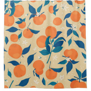 Orangen Branchen: Beige Hintergrundmuster Duschvorhang