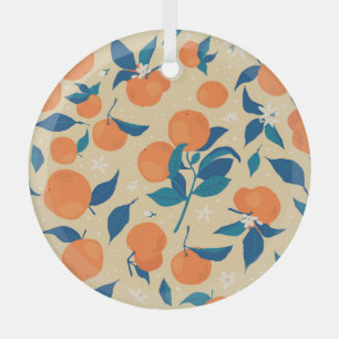 Orangen Branchen: Beige Hintergrundmuster Ornament Aus Glas