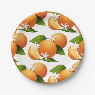 Orangen Citrus Frucht Cocktail Party Pappteller