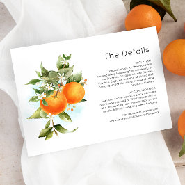 Orangen Citrus Garden Wedding Details Card Dankeskarte