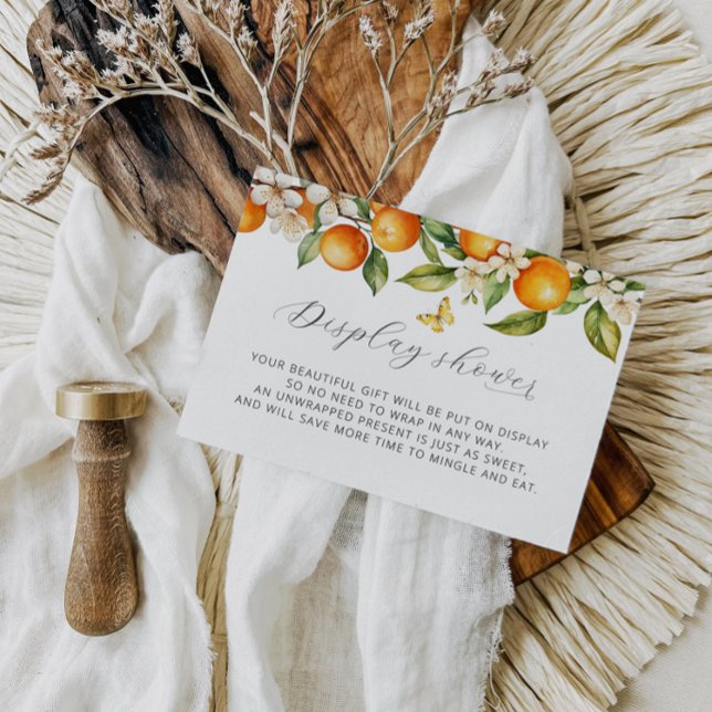 Orangen Citrus Sommer Display Dusche Baby Dusche Begleitkarte (Von Creator hochgeladen)