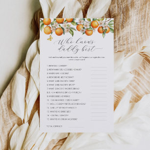 Orangen, die Daddy Best Baby Shower Game kennen