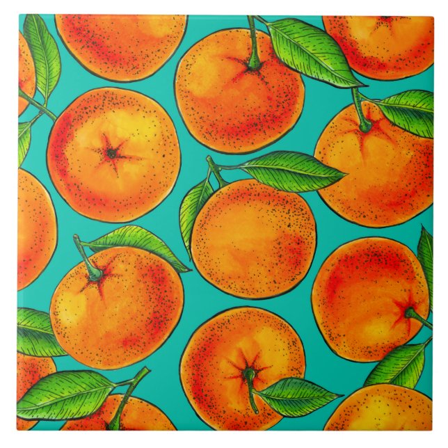 Orangen Fliese (Vorderseite)