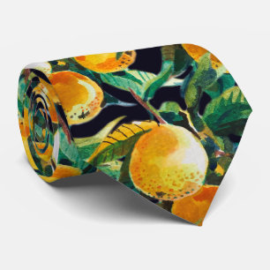 Orangen-Frucht-Aquarell Frische Zitrus-Kunst Krawatte