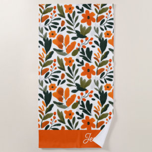 Orangen-Frühlingsblumen Elegantes Blumenmuster Nam Strandtuch