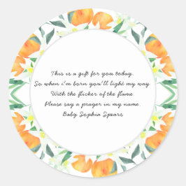 Orangen - Gebetskandle Runder Aufkleber