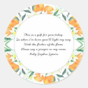 Orangen - Gebetskandle Runder Aufkleber