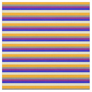 Orangen, grau, Lila, blau, blassgoldene Streifen Stoff