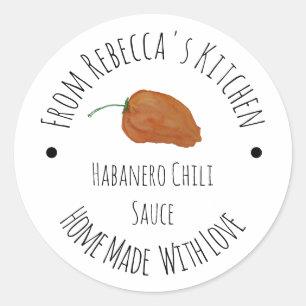 Orangen Habanero Chili Selbstgemachte Soße  Runder Aufkleber