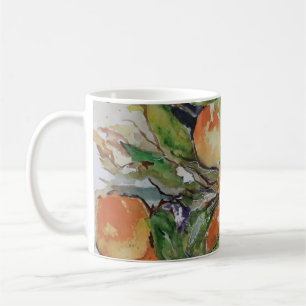Orangen im Baum. Kaffeetasse