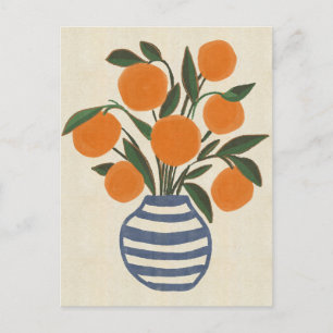 Orangen in einer Vase Feiertagspostkarte